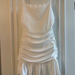 "SHEIN" White Stretch Body Hugging Mini Dress - Size Small